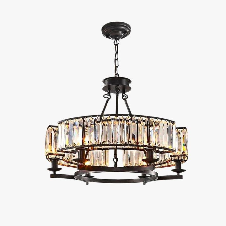 Rustic Crystal Wagon Wheel Chandelier - LM1034 - Lumora