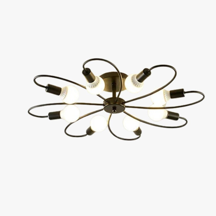Modern Black and Gold Flower-Shaped 8-Light Chandelier - LM1054 - Lumora