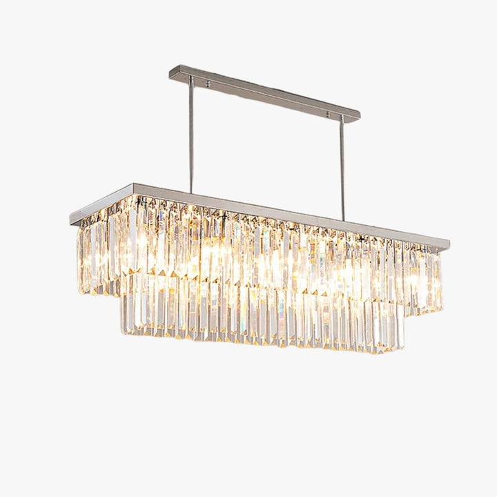 Modern Silver Rectangular Crystal Chandelier – LM1059 - Lumora