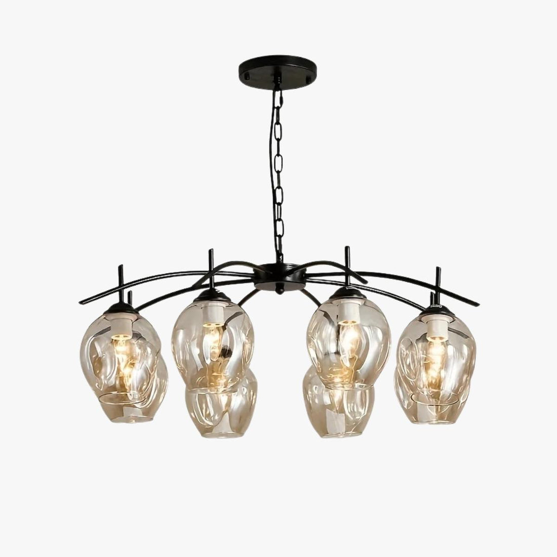 Nordic Glass Pendant Chandelier Cognac 8-Light - LM1055 - Lumora