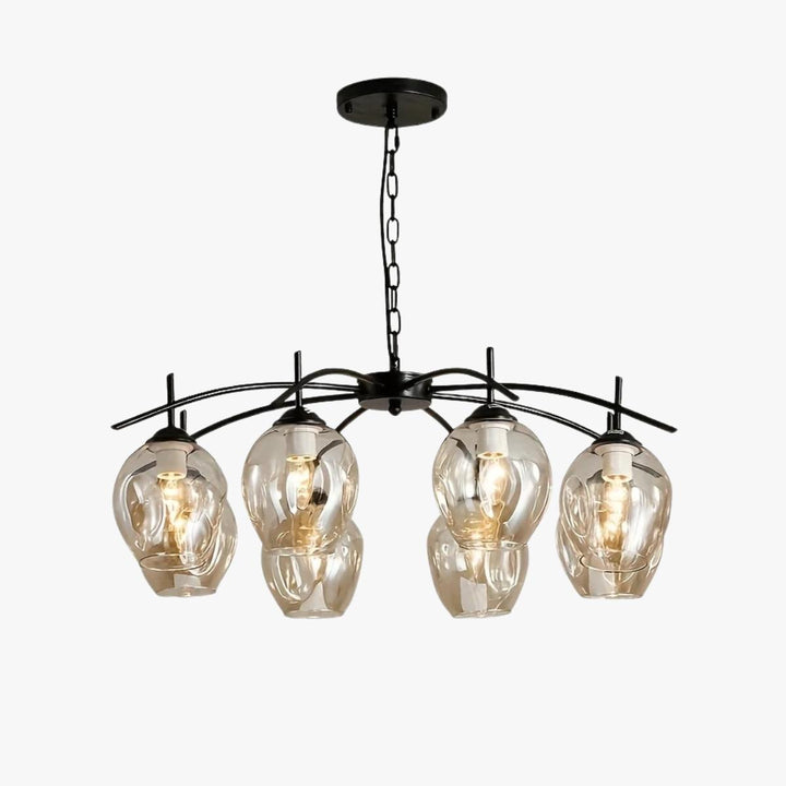 Nordic Glass Pendant Chandelier Cognac 8-Light - LM1055 - Lumora