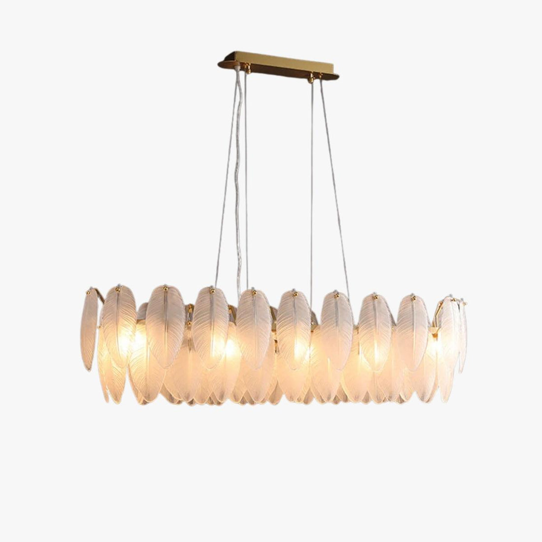 Aurora Linear Feather Chandelier 90cm - LM1089 - Lumora