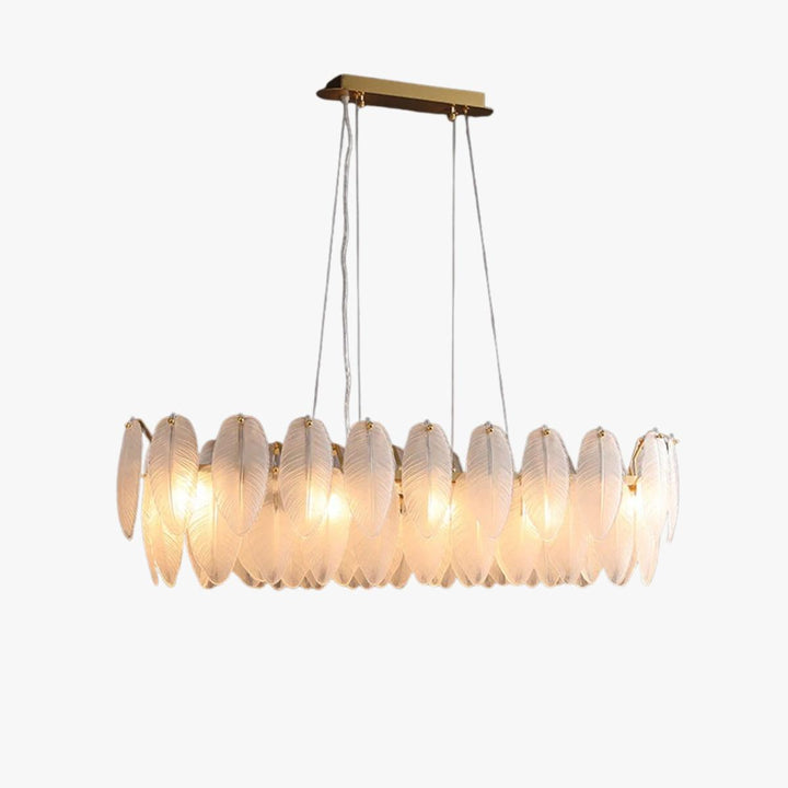 Aurora Linear Feather Chandelier 90cm - LM1089 - Lumora