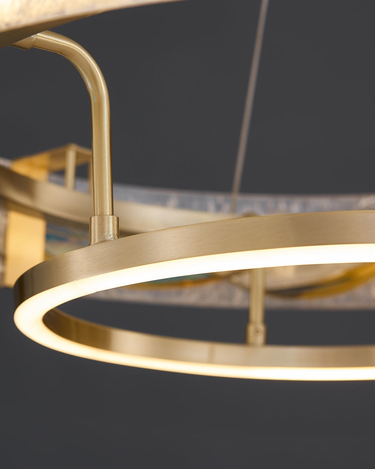 Enamel Round Brass Chandelier-LM1043 - Lumora
