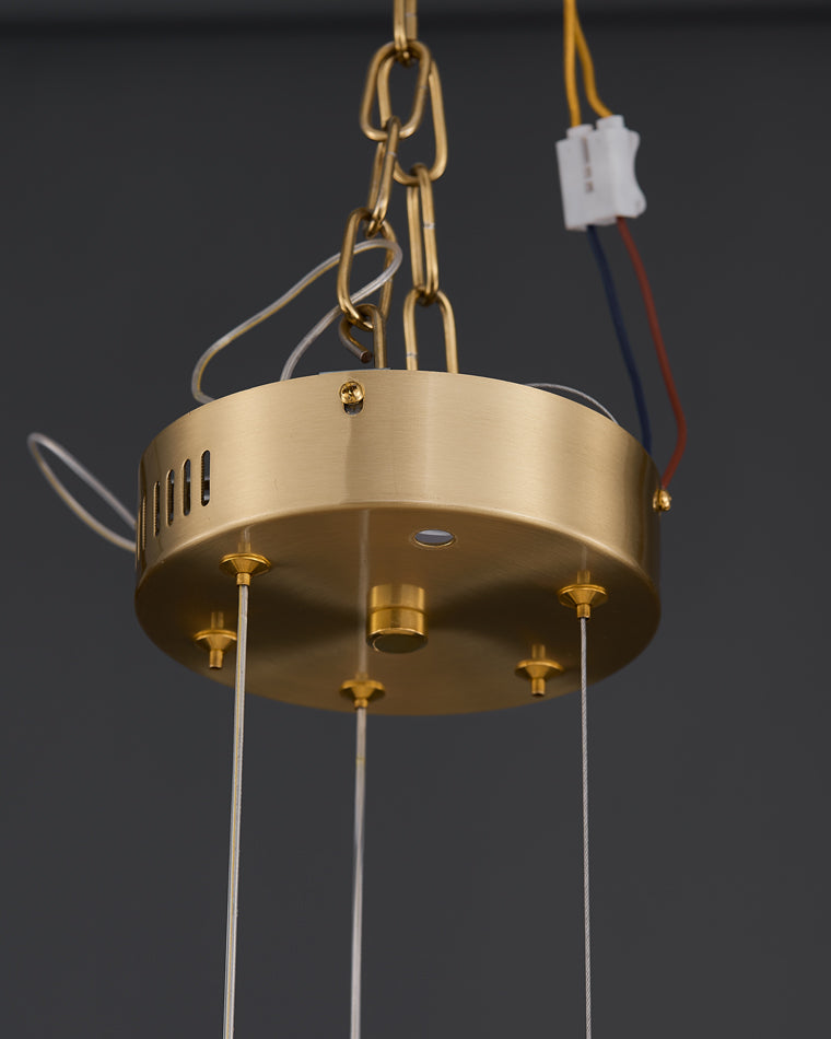 Enamel Round Brass Chandelier-LM1043 - Lumora