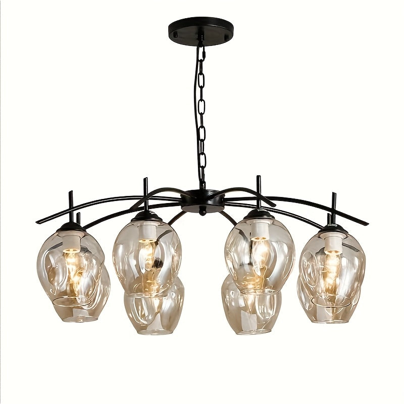 Nordic Glass Pendant Chandelier Cognac 8-Light - LM1055 - Lumora