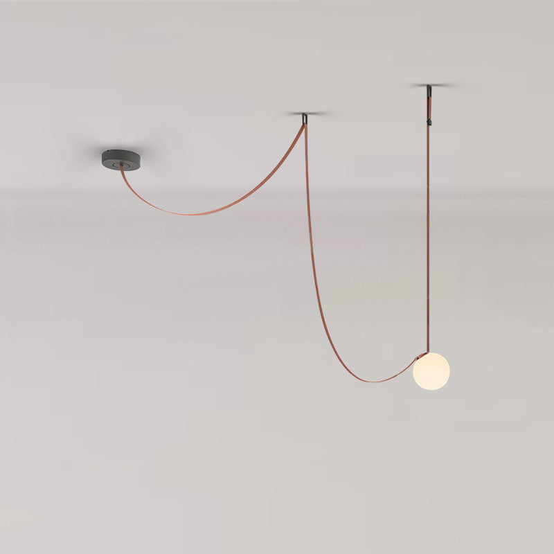 Leather Strap Globe Pendant Light - LM1125 - Lumora