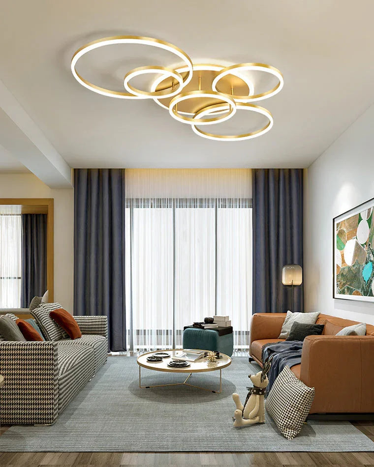 Gold Circular LED Ring Chandelier - LM1020 - Lumora