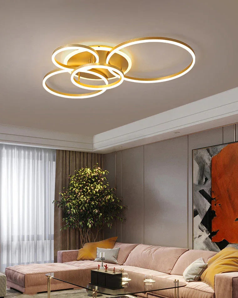 Gold Circular LED Ring Chandelier - LM1020 - Lumora