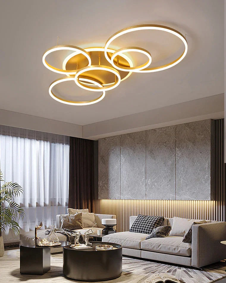 Gold Circular LED Ring Chandelier - LM1020 - Lumora