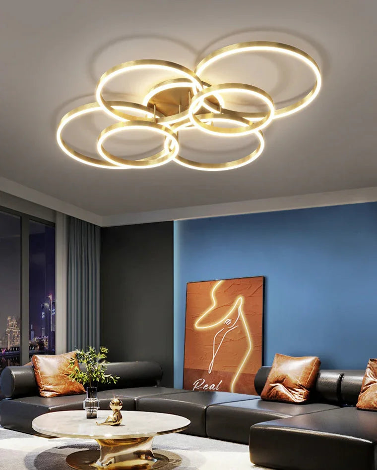 Gold Circular LED Ring Chandelier - LM1020 - Lumora
