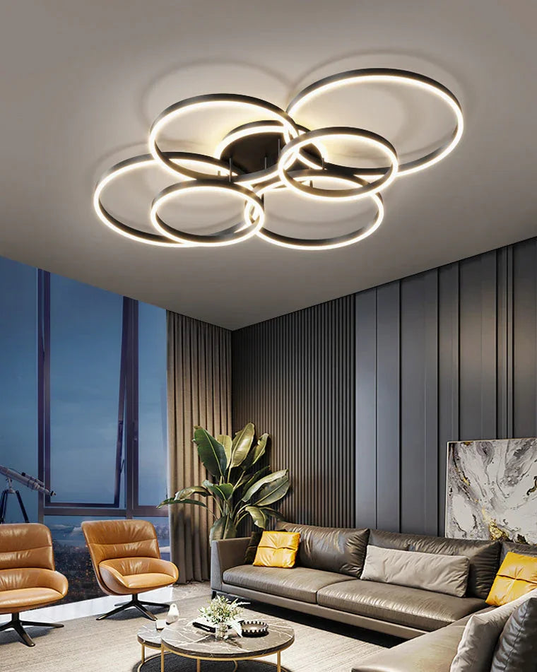 Gold Circular LED Ring Chandelier - LM1020 - Lumora
