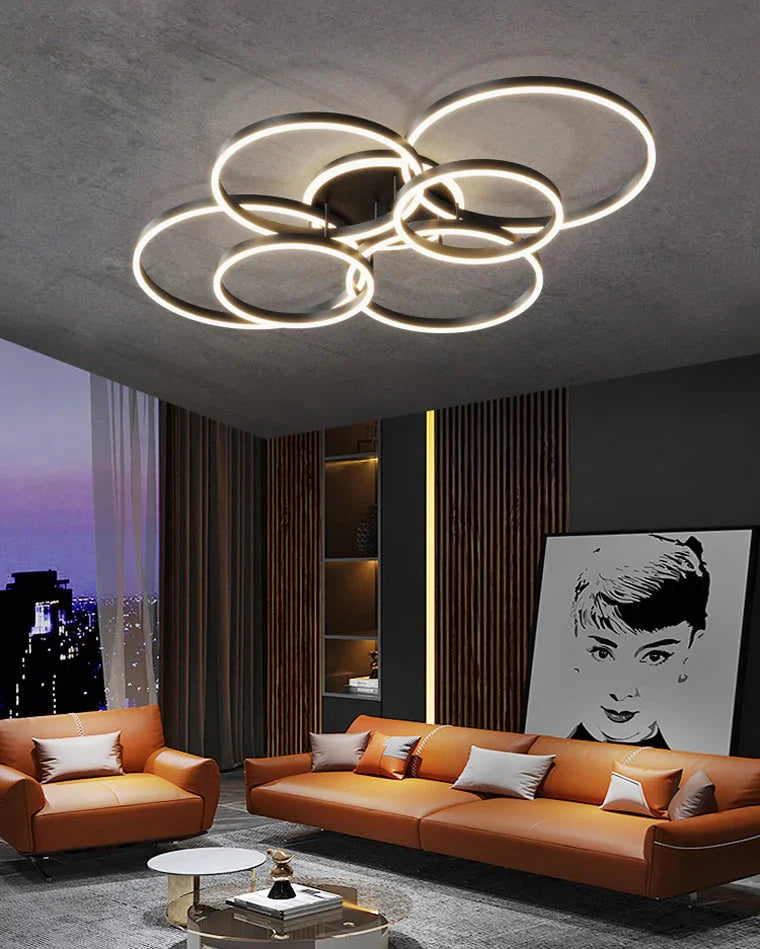 Gold Circular LED Ring Chandelier - LM1020 - Lumora
