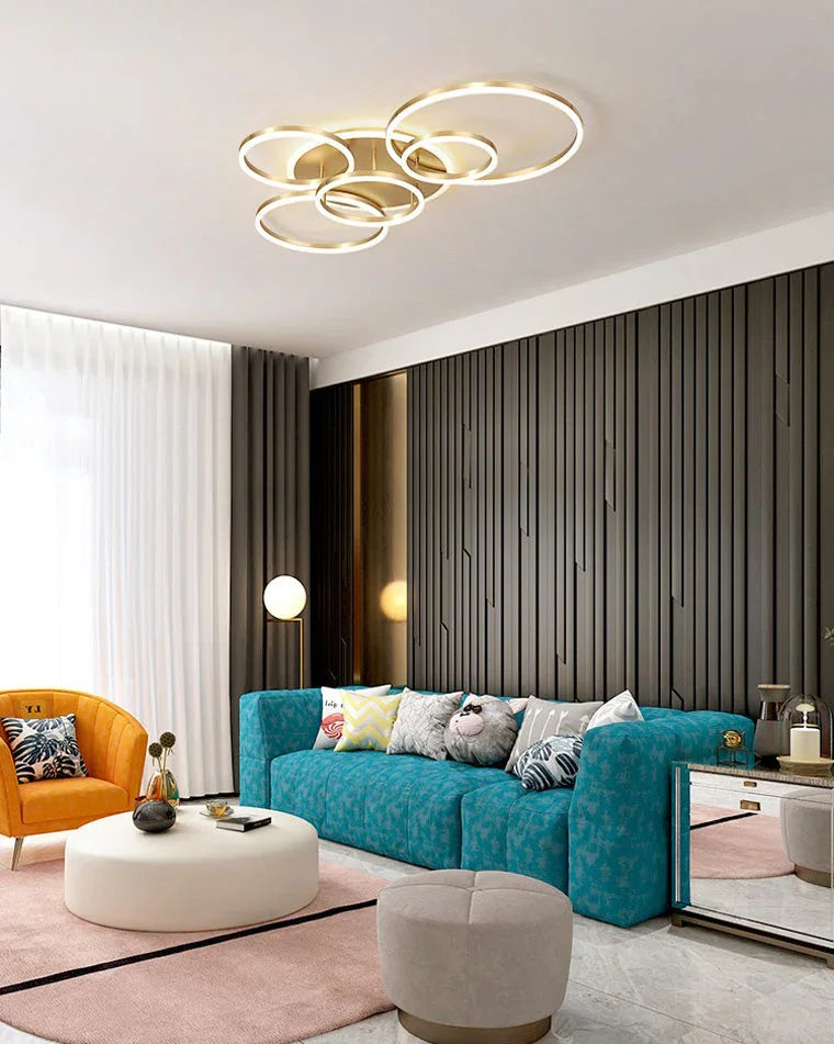 Gold Circular LED Ring Chandelier - LM1020 - Lumora