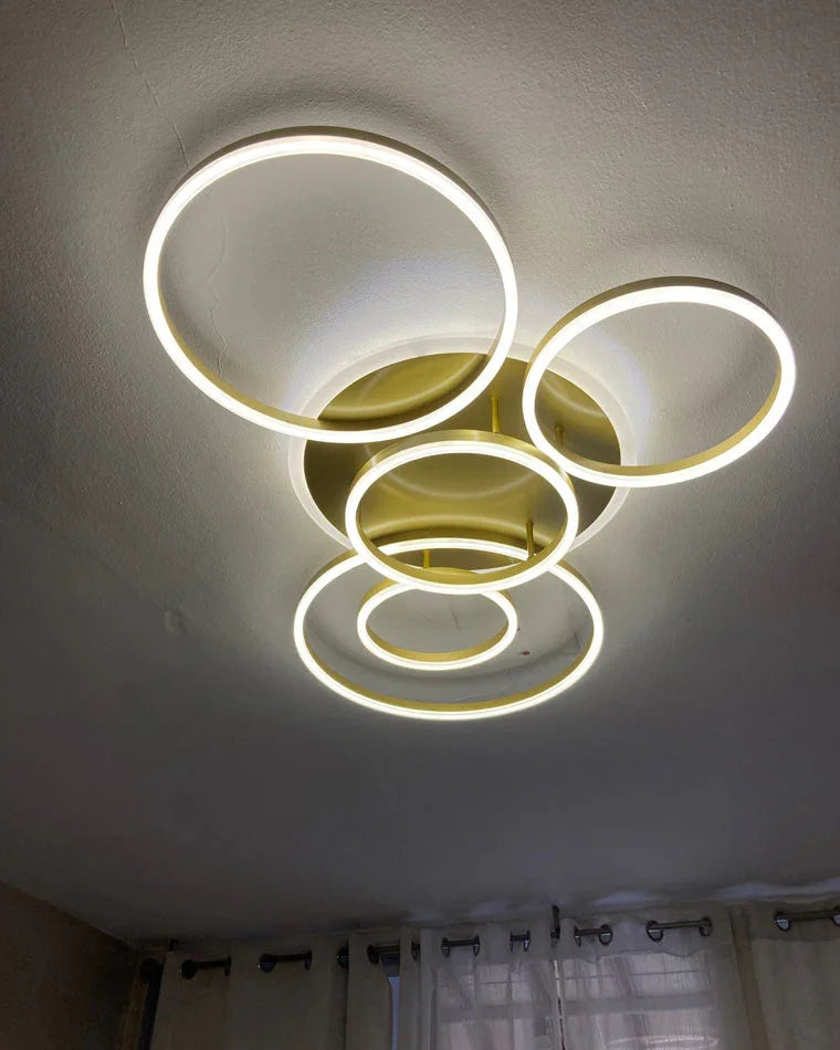 Gold Circular LED Ring Chandelier - LM1020 - Lumora