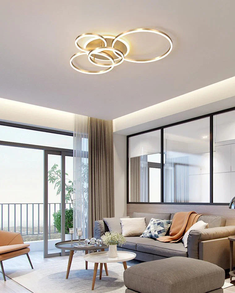 Gold Circular LED Ring Chandelier - LM1020 - Lumora