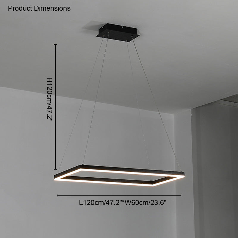 Tiered Rectangular LED Chandelier - LM1031 - Lumora