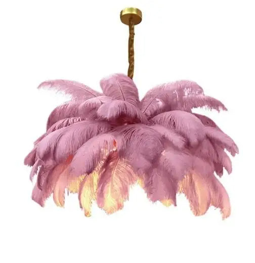 Aurelia Feather Chandelier – Luxury Ostrich Feather Pendant Light - LM1090 - Lumora