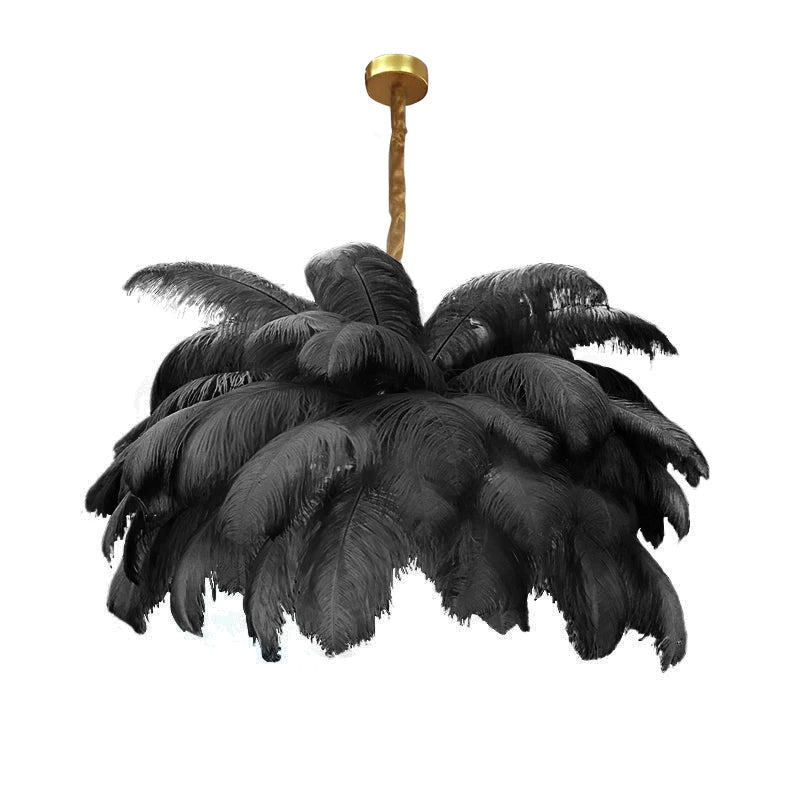 Aurelia Feather Chandelier – Luxury Ostrich Feather Pendant Light - LM1090 - Lumora