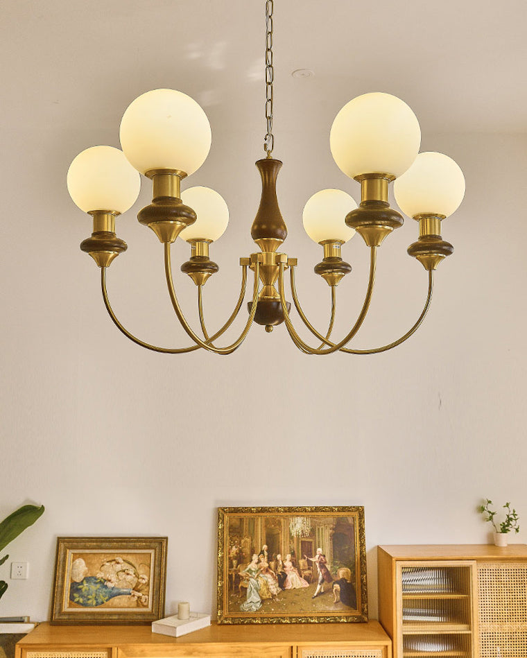 Copper Glass Ball Chandelier - LM1118