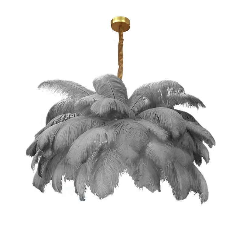 Aurelia Feather Chandelier – Luxury Ostrich Feather Pendant Light - LM1090 - Lumora