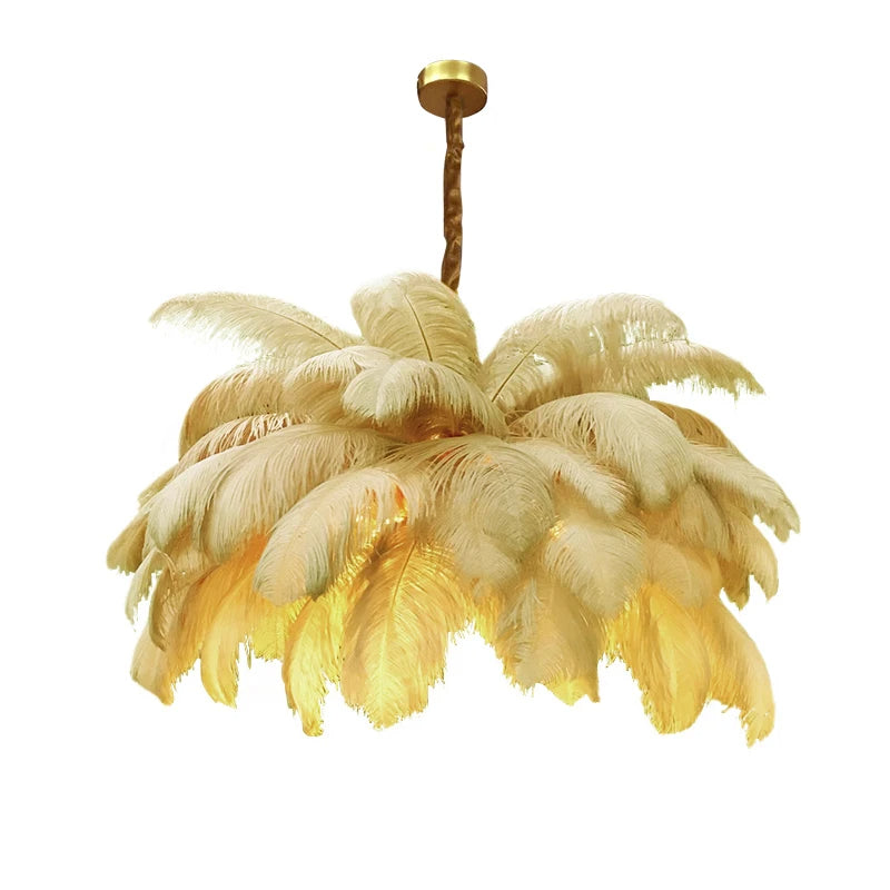 Aurelia Feather Chandelier – Luxury Ostrich Feather Pendant Light - LM1090 - Lumora