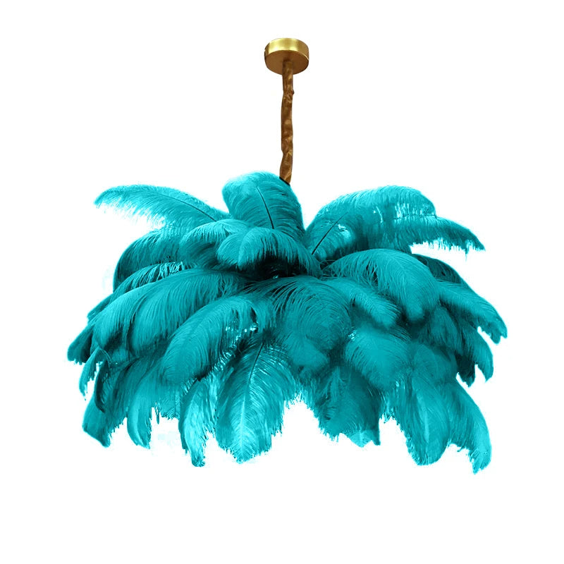 Aurelia Feather Chandelier – Luxury Ostrich Feather Pendant Light - LM1090 - Lumora