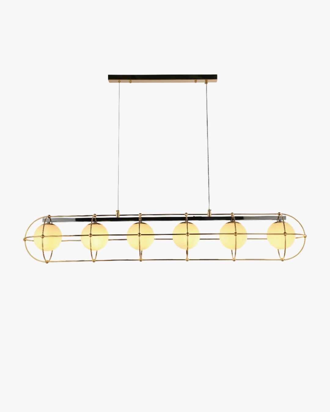 Gold Linear Glass Ball Chandelier - LM1114