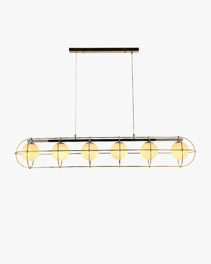 Gold Linear Glass Ball Chandelier - lm1114