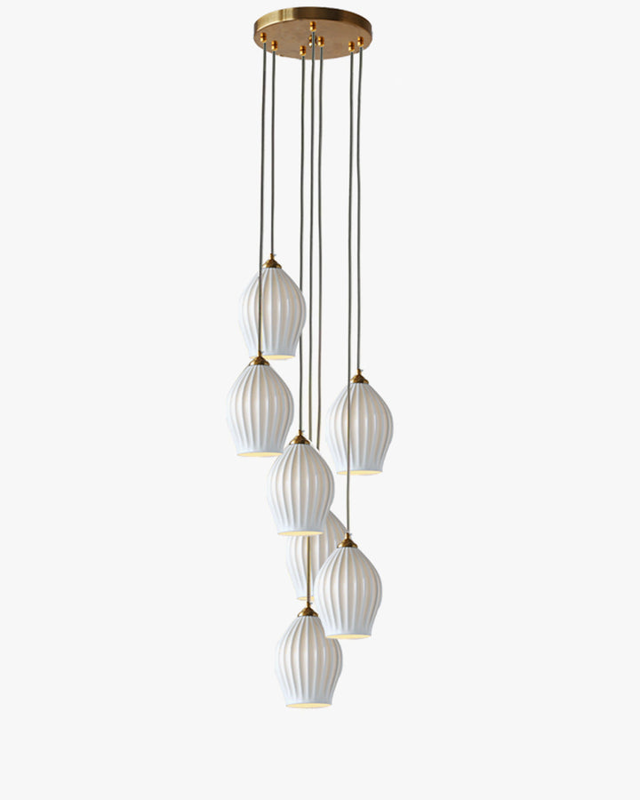 Aurora Luxe Ribbed Ceramic Pendant Light - LM1084 - Lumora