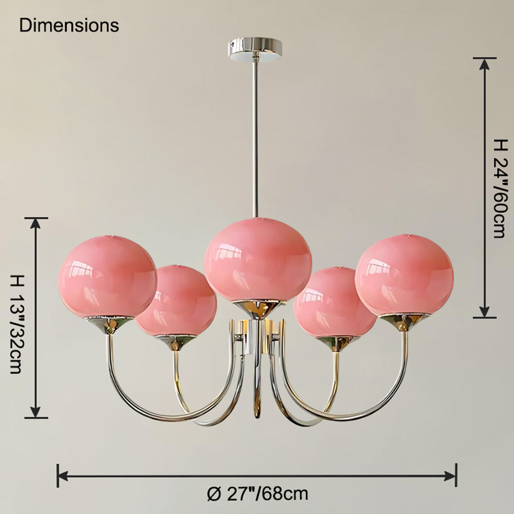 Modern Glass Globe Arm Chandelier – LM1068 - Lumora