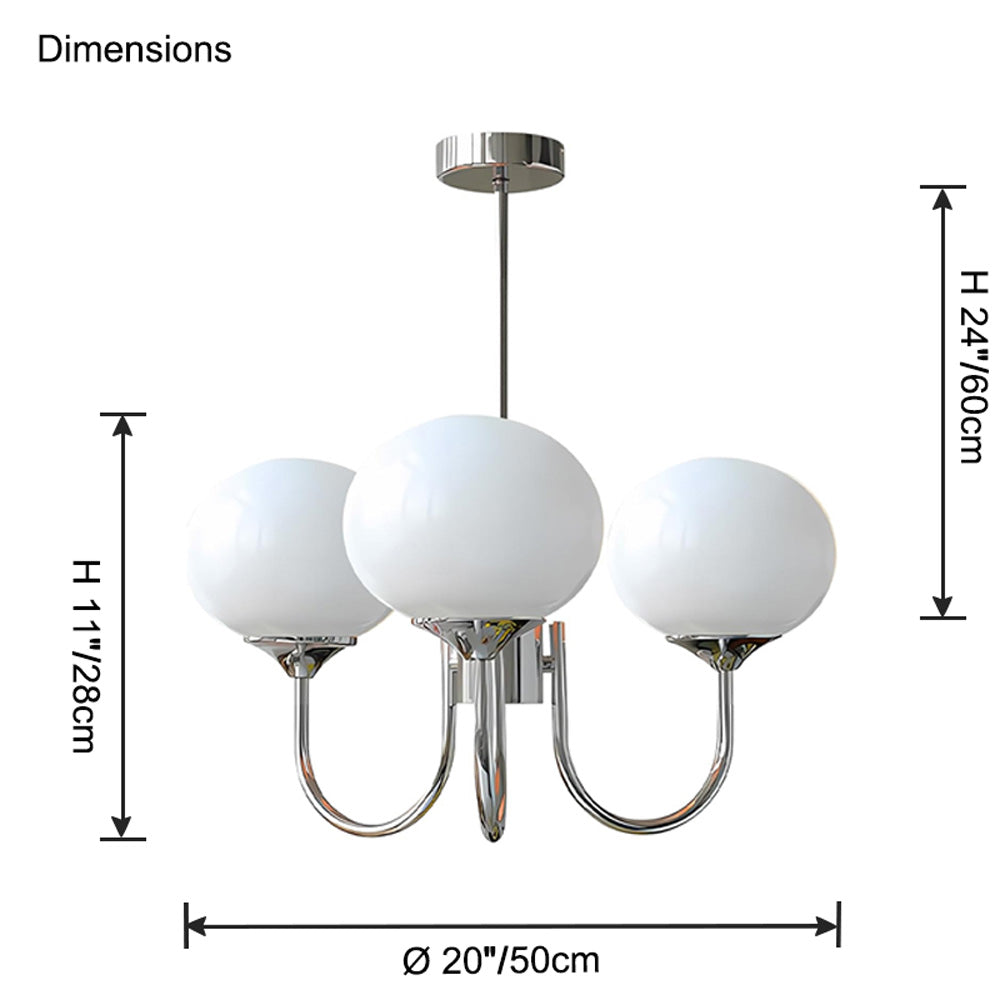 Modern Glass Globe Arm Chandelier – LM1068 - Lumora