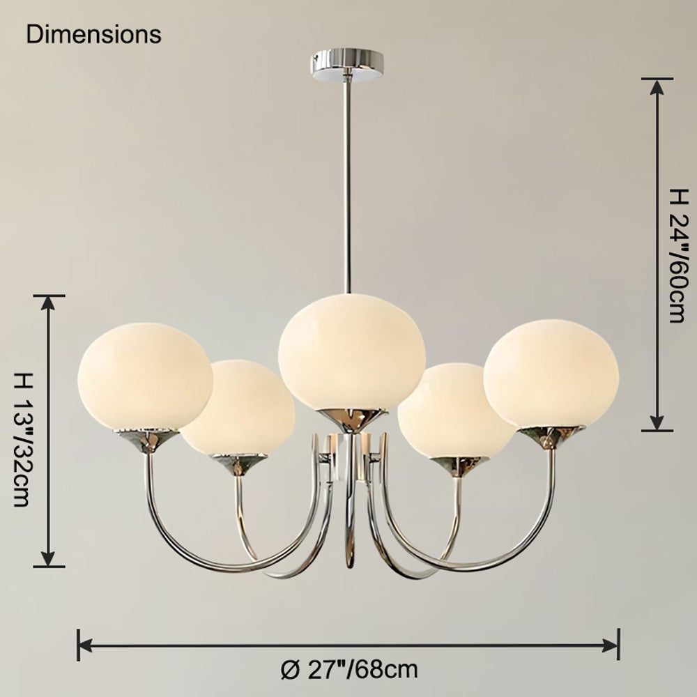 Modern Glass Globe Arm Chandelier – LM1068 - Lumora