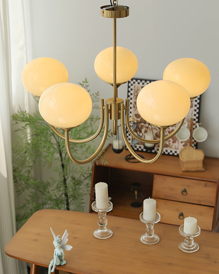 Modern Glass Globe Arm Chandelier – LM1068 - Lumora