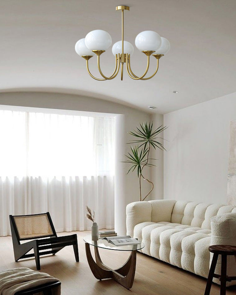 Modern Glass Globe Arm Chandelier – LM1068 - Lumora