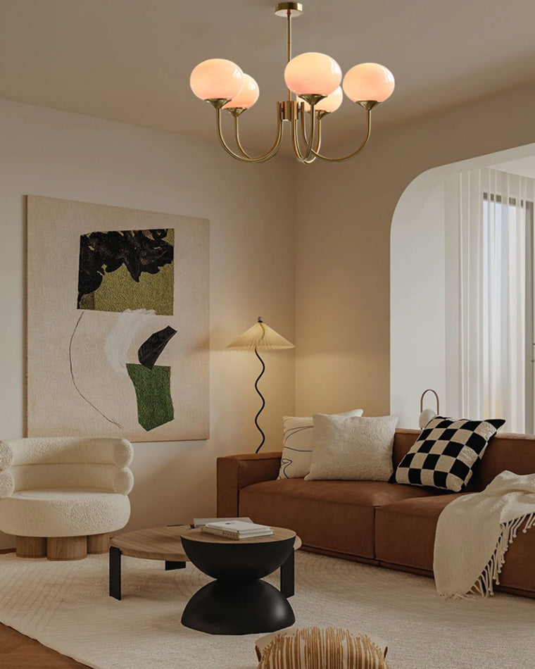 Modern Glass Globe Arm Chandelier – LM1068 - Lumora