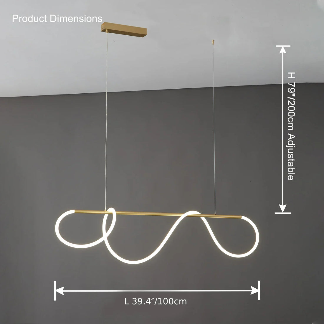 Brass Rope Wave LED Chandelier - LM1018 - Lumora