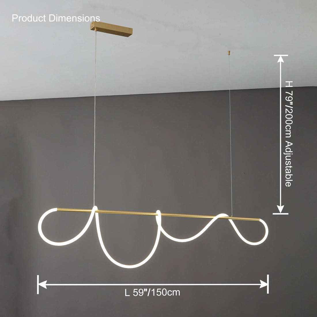 Brass Rope Wave LED Chandelier - LM1018 - Lumora