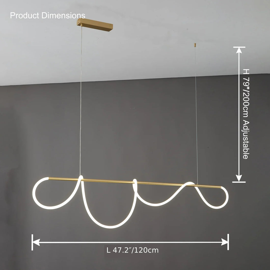 Brass Rope Wave LED Chandelier - LM1018 - Lumora