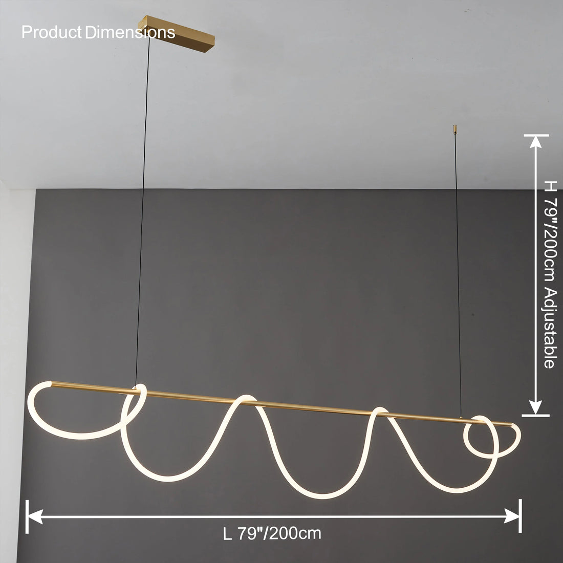 Brass Rope Wave LED Chandelier - LM1018 - Lumora