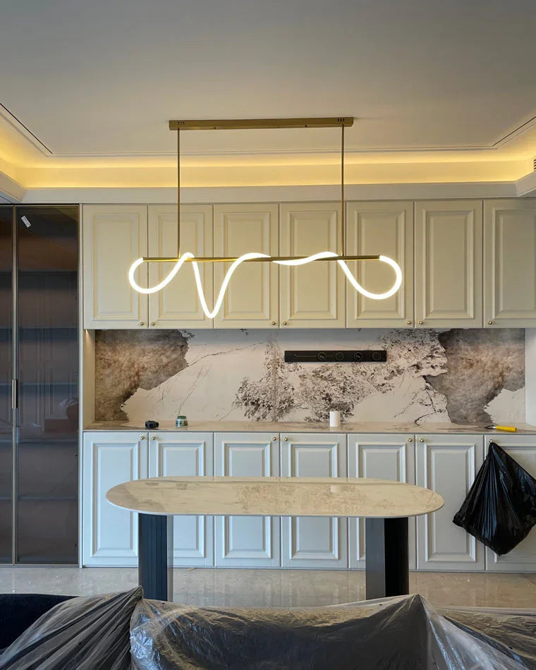 Brass Rope Wave LED Chandelier - LM1018 - Lumora