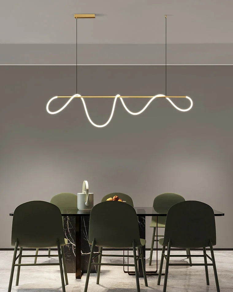 Brass Rope Wave LED Chandelier - LM1018 - Lumora