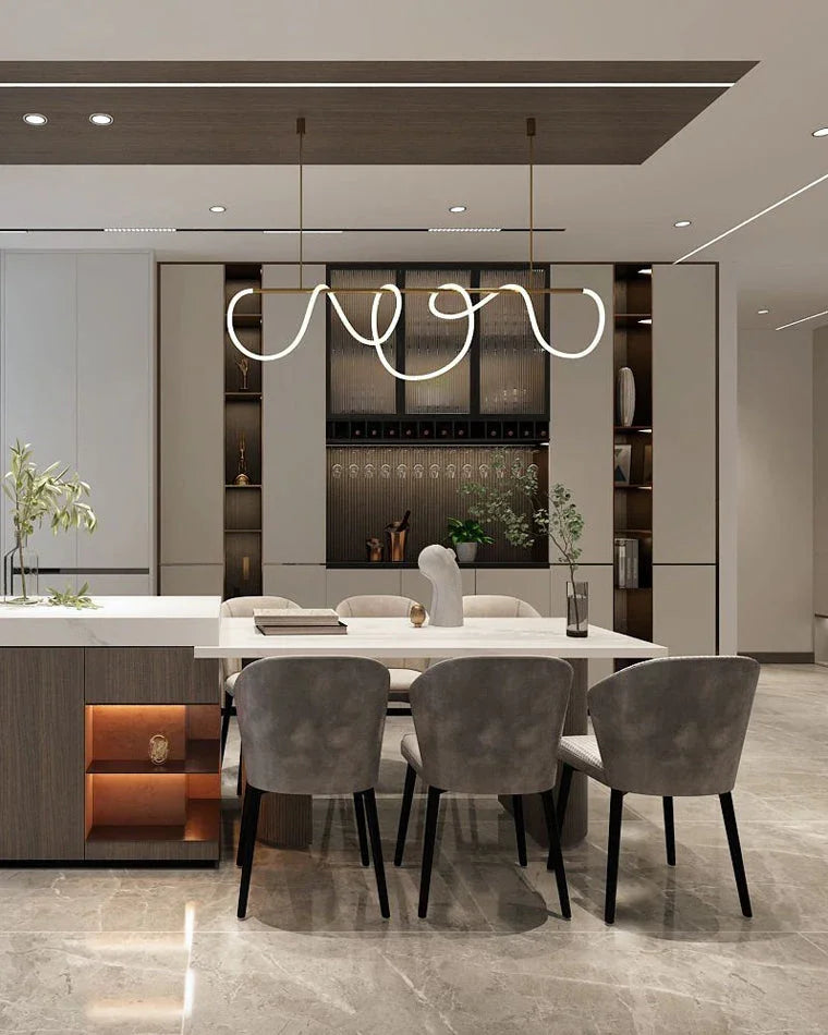Brass Rope Wave LED Chandelier - LM1018 - Lumora