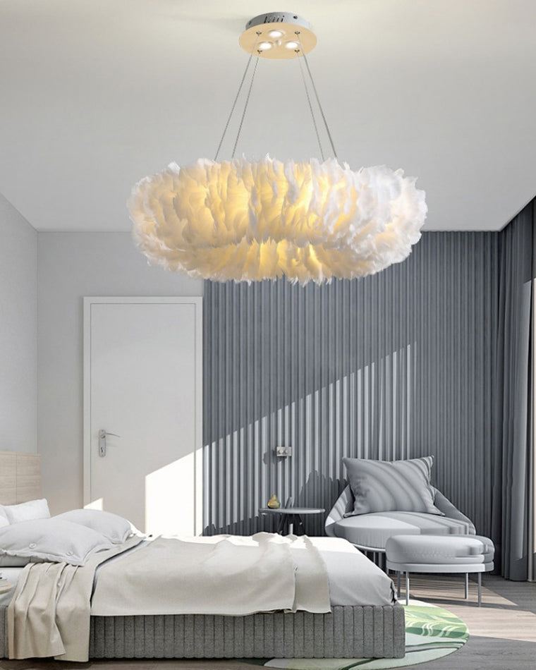 Luxurious Feather Pendant Chandelier Light - LM1079 - Lumora