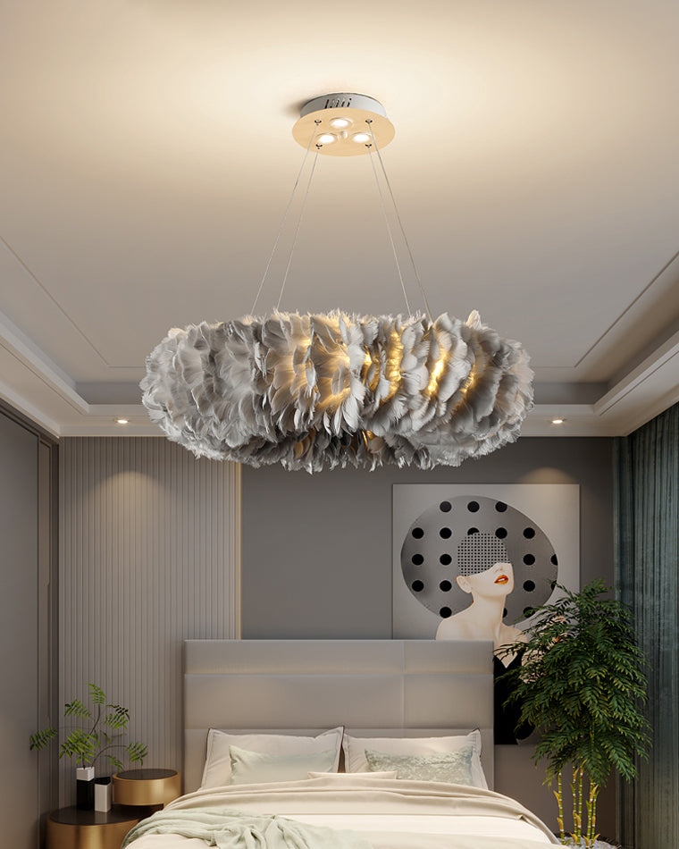 Luxurious Feather Pendant Chandelier Light - LM1079 - Lumora