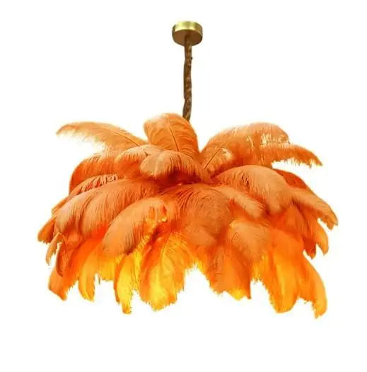 Aurelia Feather Chandelier – Luxury Ostrich Feather Pendant Light - LM1090 - Lumora