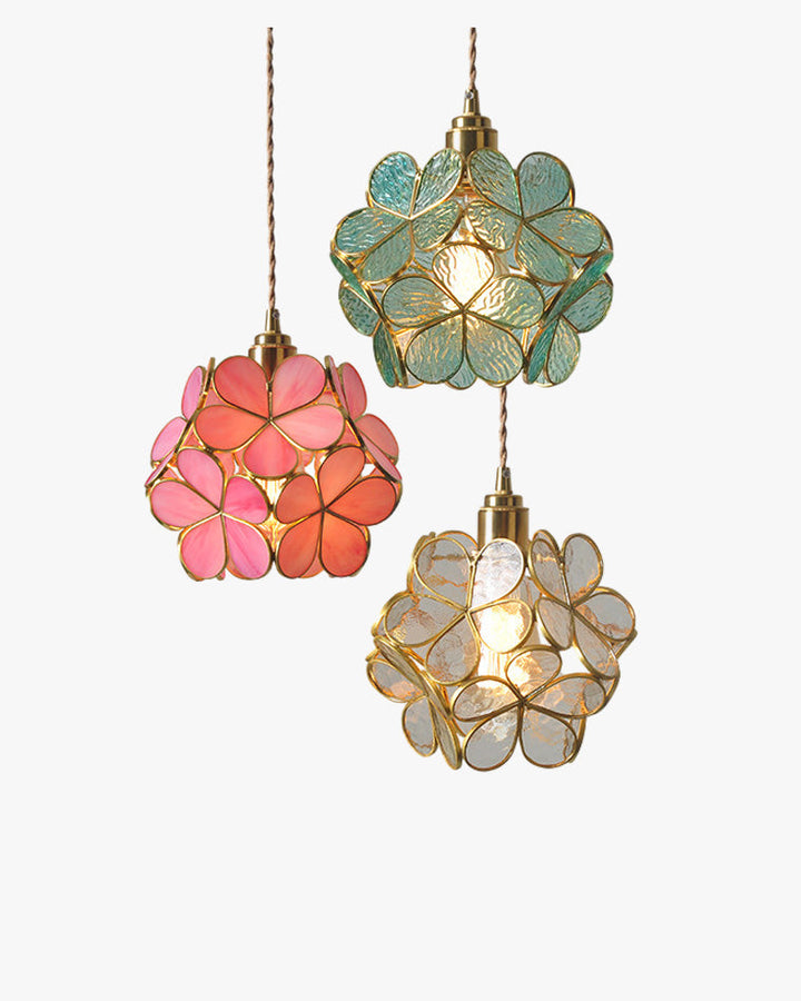 Art Deco Stained Glass Flower Pendant Light – LM1063