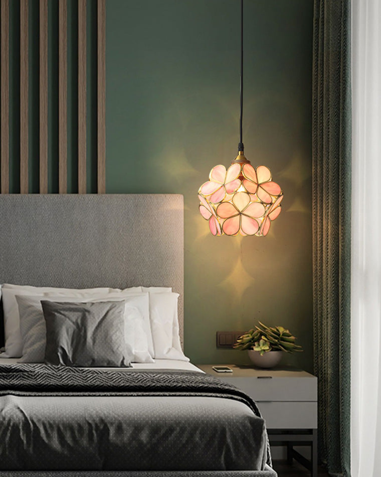 Art Deco Stained Glass Flower Pendant Light – LM1063