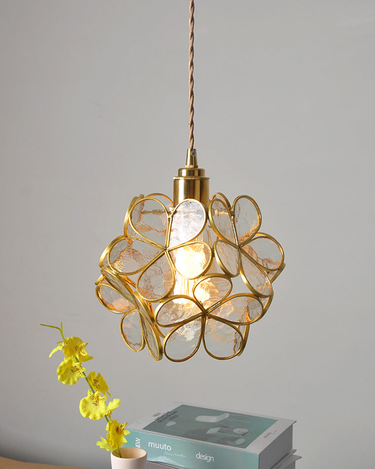 Art Deco Stained Glass Flower Pendant Light – LM1063