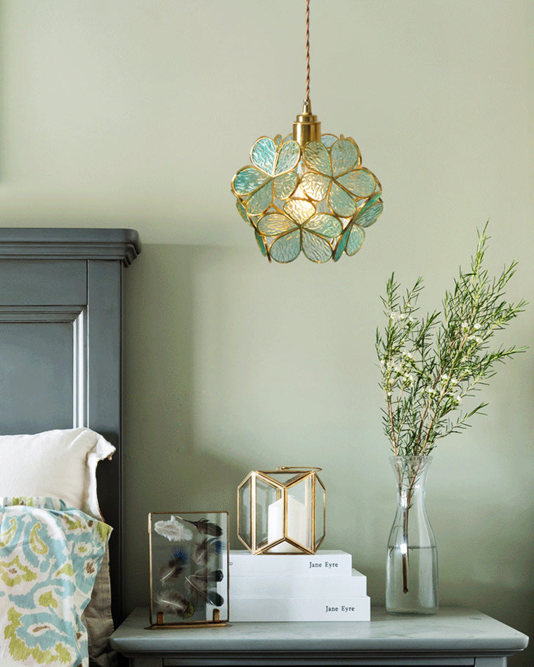 Art Deco Stained Glass Flower Pendant Light – LM1063